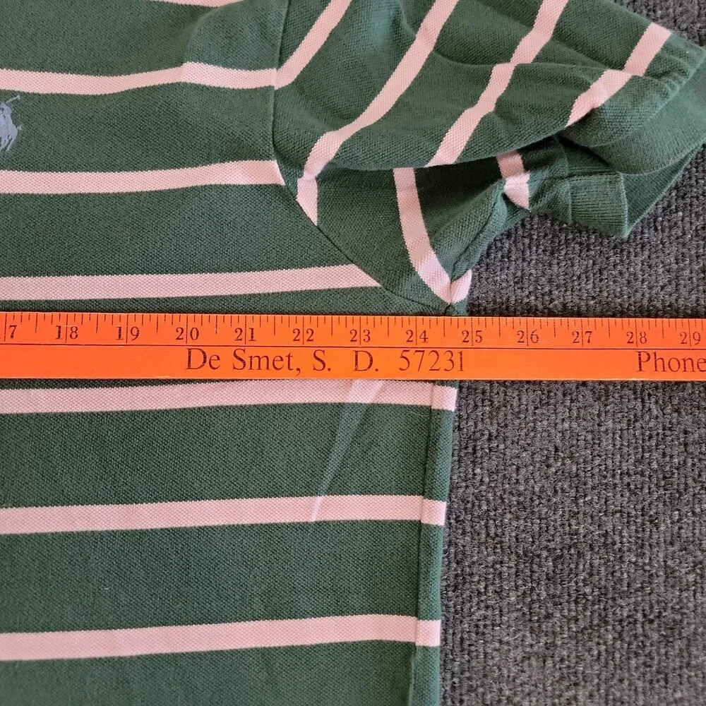 Men’s Polo Ralph Lauren Striped Classic Fit Polo Shirt XL Green Pink